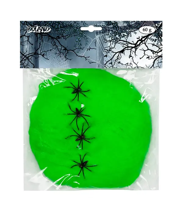 Spinrag 60gr lichtgroen met spinnen