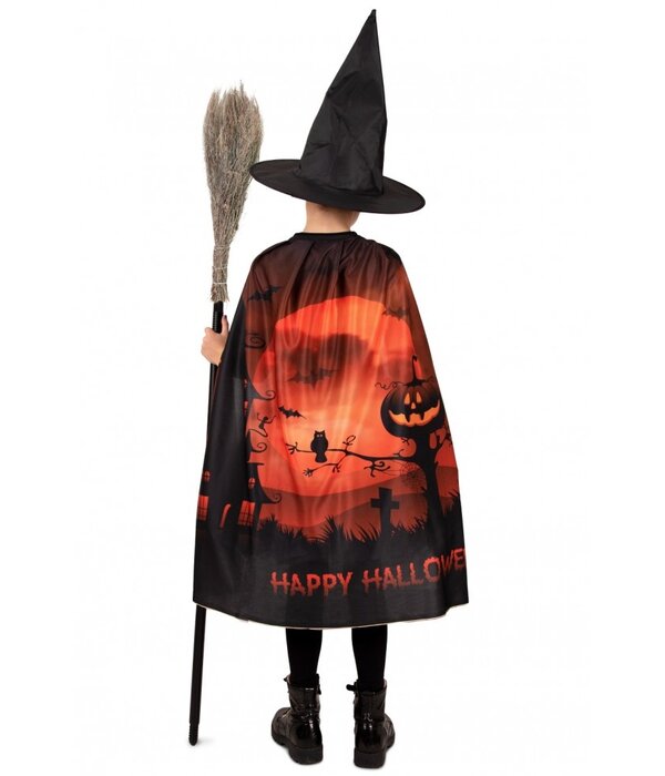 Happy Halloween Cape Kind met Hoed