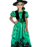 Heks Kostuum Groen Kind Lang Chanika