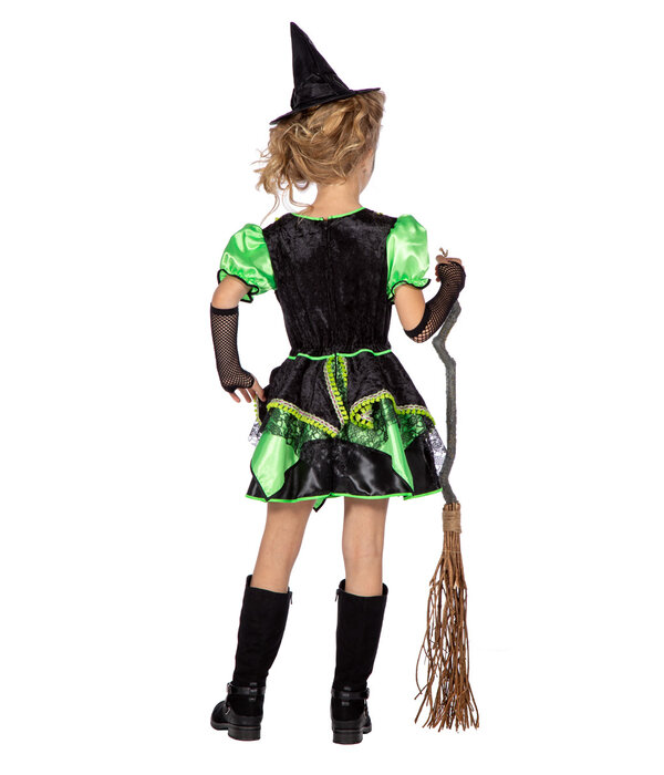 Jurkje Heks Groen Kind Kort Luxe