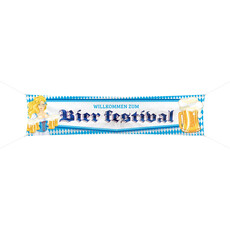 Oktoberfest Bierpullen Spandoek - 180x40cm
