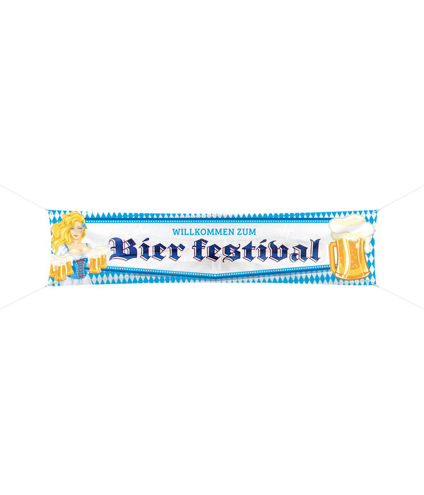 Oktoberfest Bierpullen Spandoek - 180x40cm