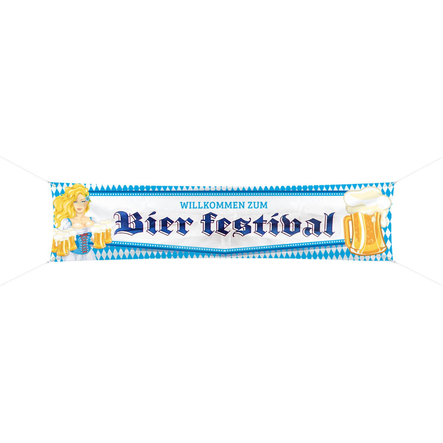 Oktoberfest Bierpullen Spandoek - 180x40cm afbeelding