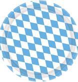 Geruite Papieren Bordjes Blauw/Wit (8st)