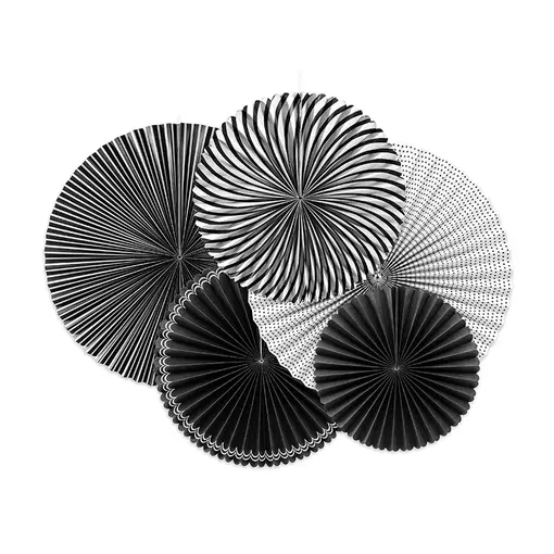 Decoratieve Rozetten Black & White 5-delig