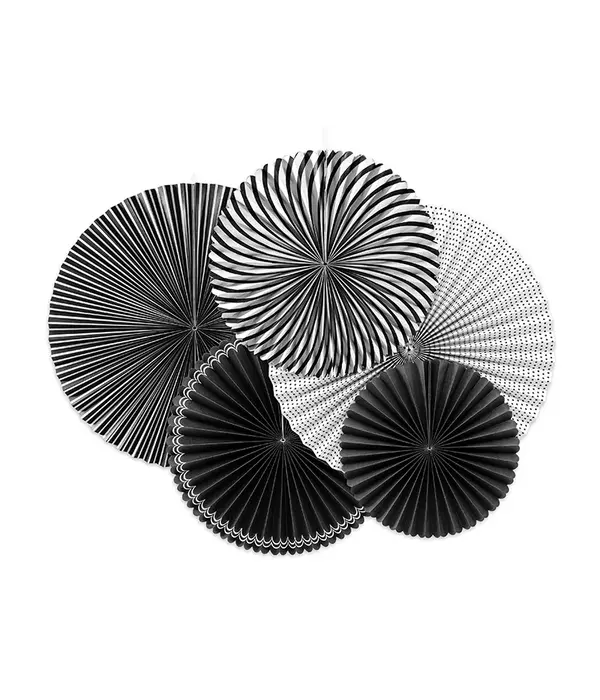 Decoratieve Rozetten Black & White 5-delig