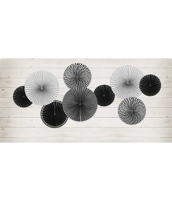 Decoratieve Rozetten Black & White 5-delig
