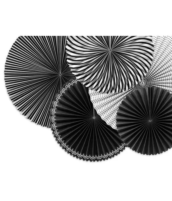 Decoratieve Rozetten Black & White 5-delig