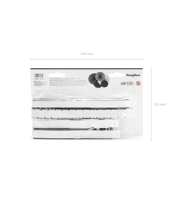 Decoratieve Rozetten Black & White 5-delig