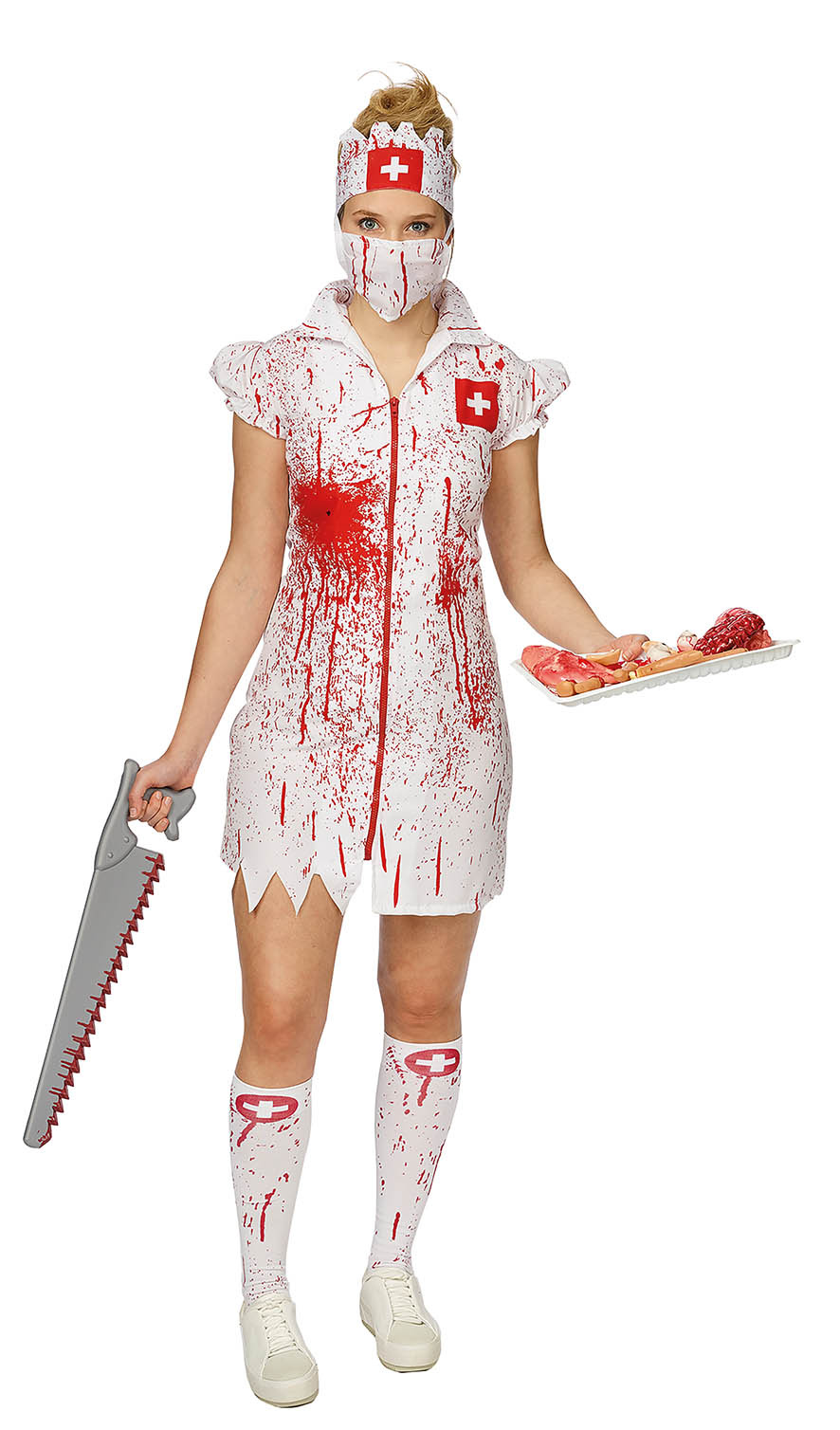 Kostuum Zombie nurse 4-delig