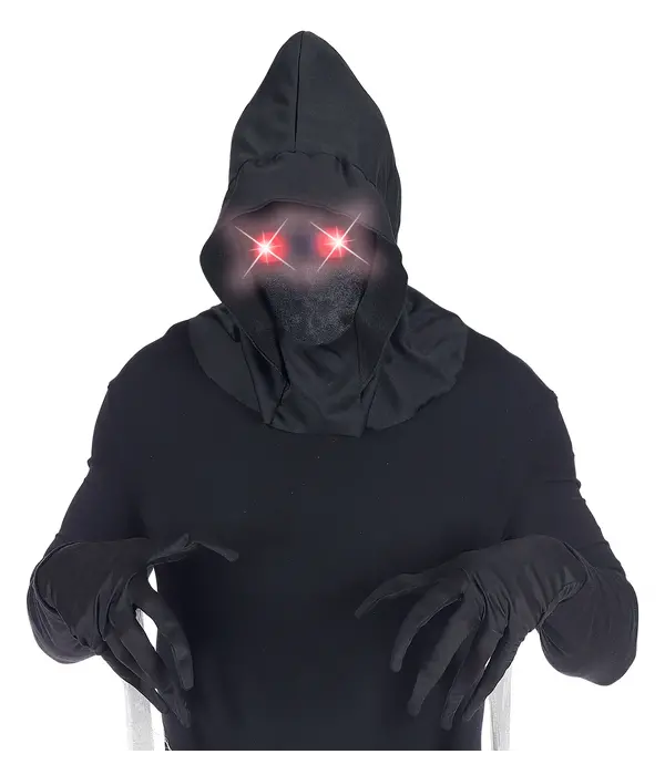 Gezichtsmasker Met Kap En Lichtgevende Rode Ogen