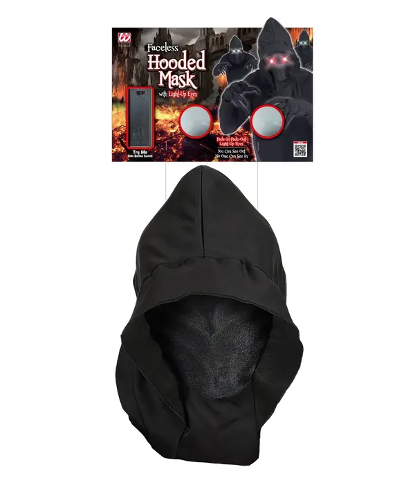 Gezichtsmasker Met Kap En Lichtgevende Rode Ogen