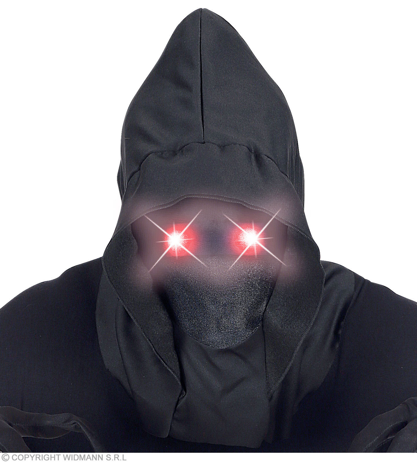 Gezichtsmasker Met Kap En Lichtgevende Rode Ogen afbeelding