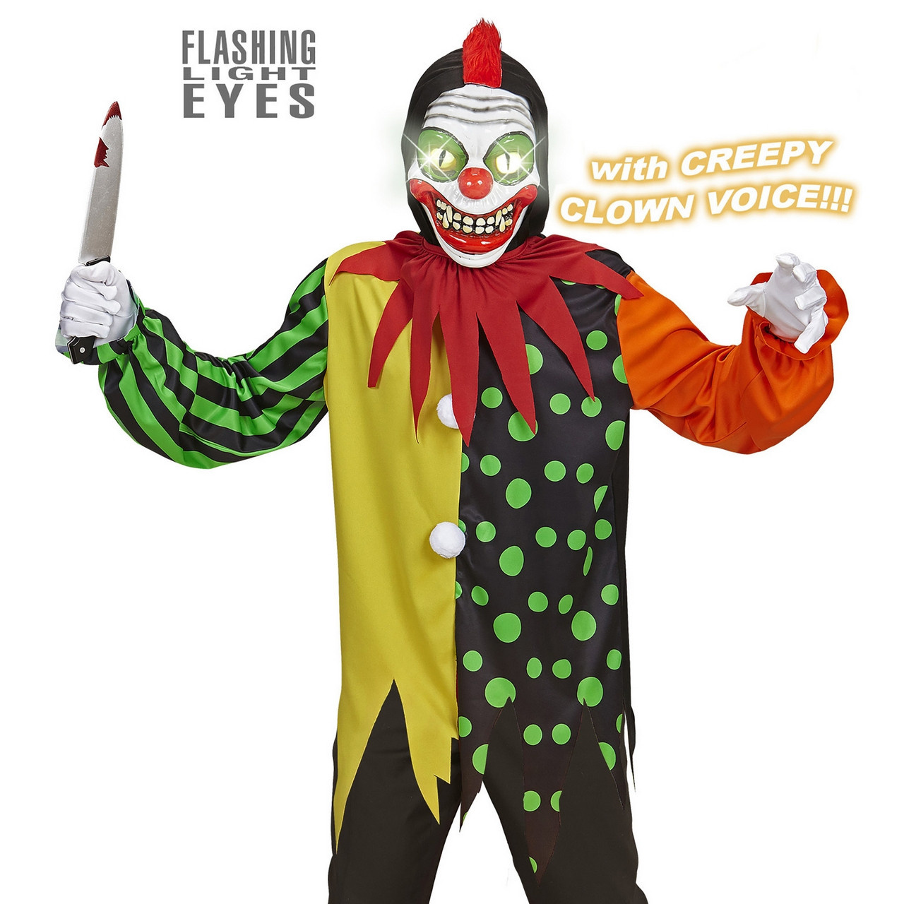 Horror Clown Jongen Kostuum Elektro afbeelding