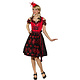 Tiroler Jurk Dirndl Rood/Zwart Edelweiss Deluxe