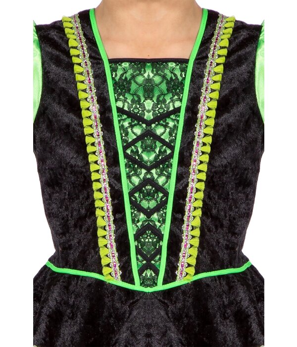 Jurkje Heks Groen Kind Kort Luxe