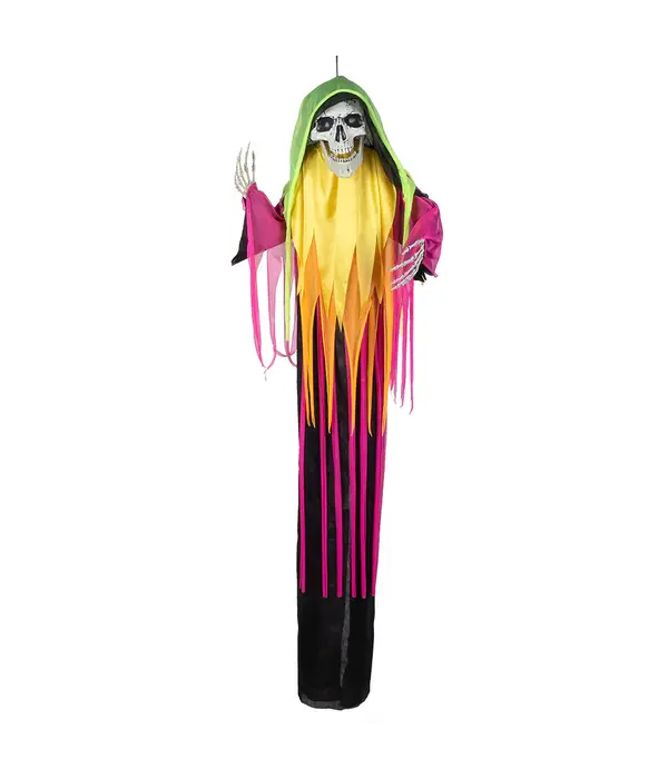 Hangdecoratie Flying neon reaper (120cm)
