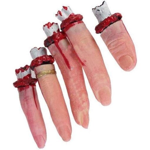 Bloederige Nep Vingers Halloween (5st)