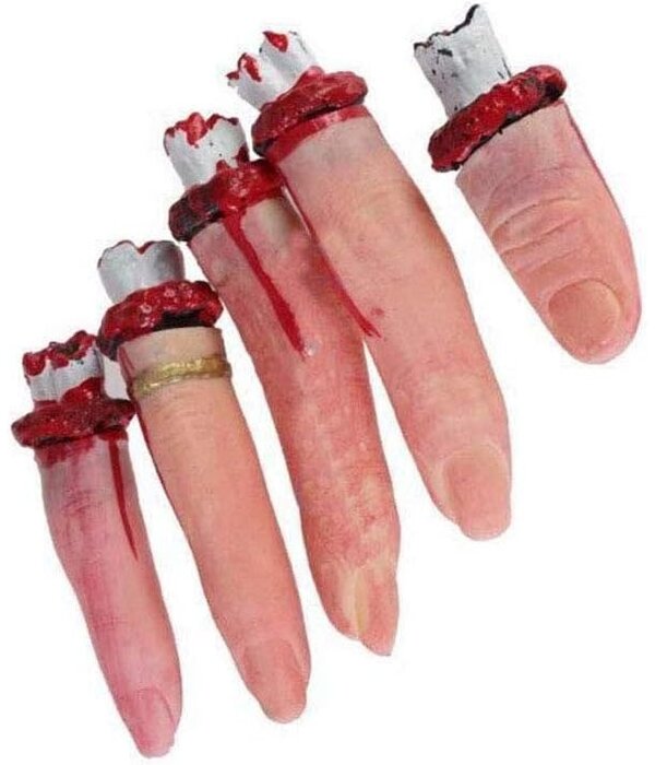 Bloederige Nep Vingers Halloween (5st)