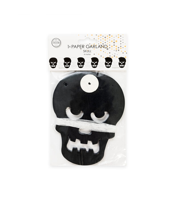 Papieren Slinger Schedels Zwart/Wit (6m)