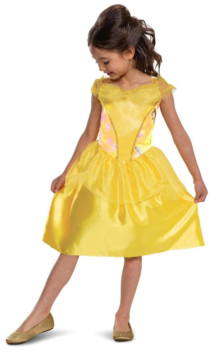Smiffys - Disney Belle Basic Plus Costume Dress Kids - Kids tm 4 jaar - Geel