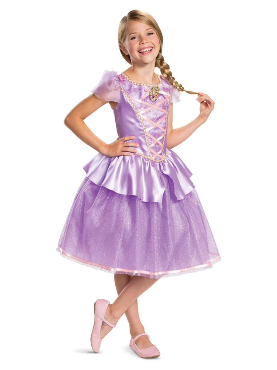 Smiffy's - Rapunzel Kostuum - Disney Rapunzel Deluxe Paarse Prinses - Meisje - paars - Large - Carnavalskleding - Verkleedkleding