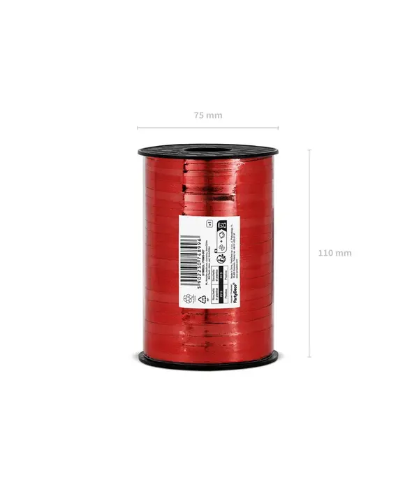Polyband Metallic Rood - 225m