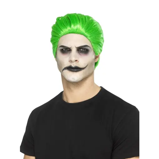 Slicked Trickster Pruik Groen