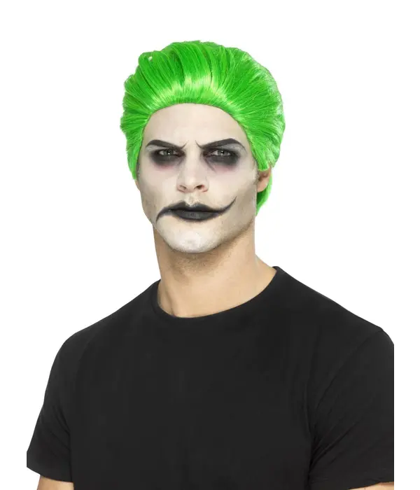 Slicked Trickster Pruik Groen