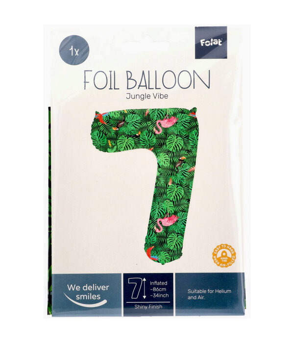 Folieballon Cijfer 7 Jungle Print (86cm)