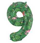 Folieballon Cijfer 9 Jungle Print (86cm)