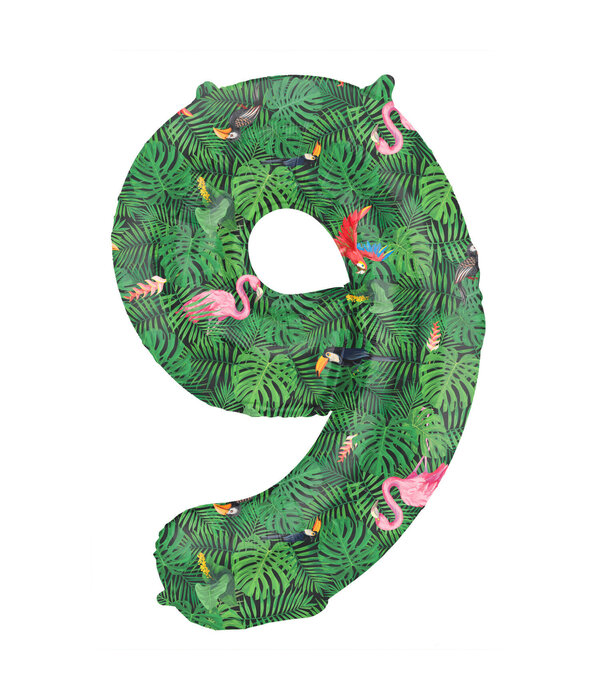 Folieballon Cijfer 9 Jungle Print (86cm)