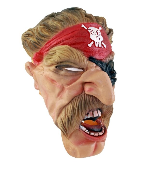 Masker halloween piraat + snor foam