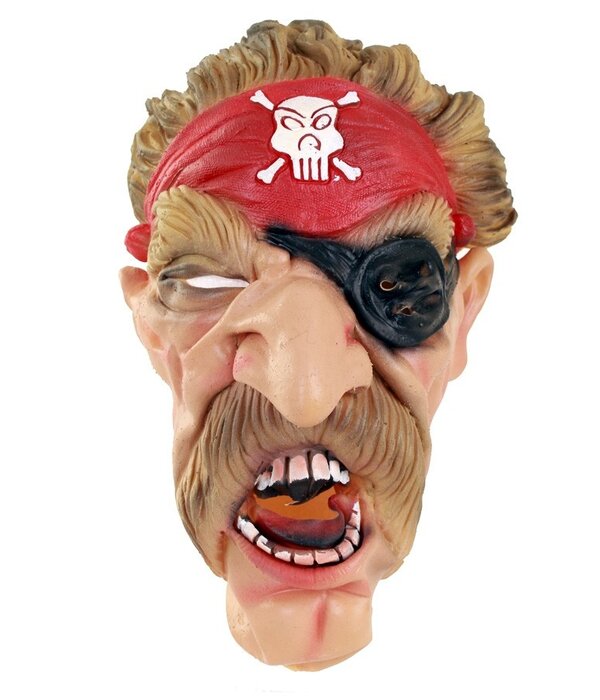 Masker halloween piraat + snor foam