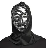 Gezichtsmasker Anonymous met Kap zilver