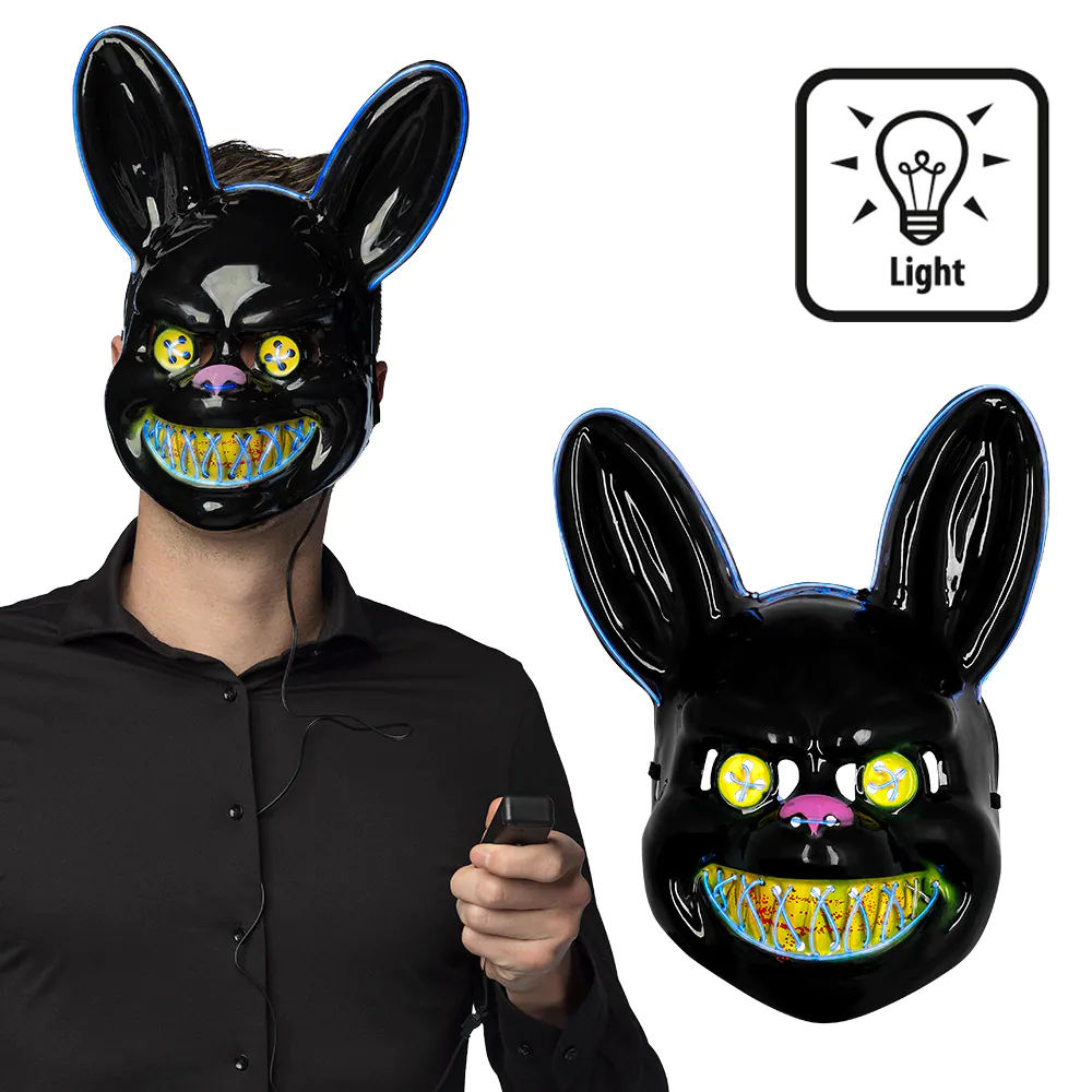 Boland - Led-masker Killer rabbit - Volwassenen - Konijn