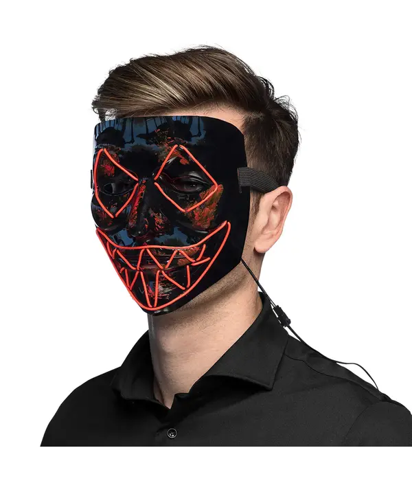 Halloween LED masker Killer Smile Rood