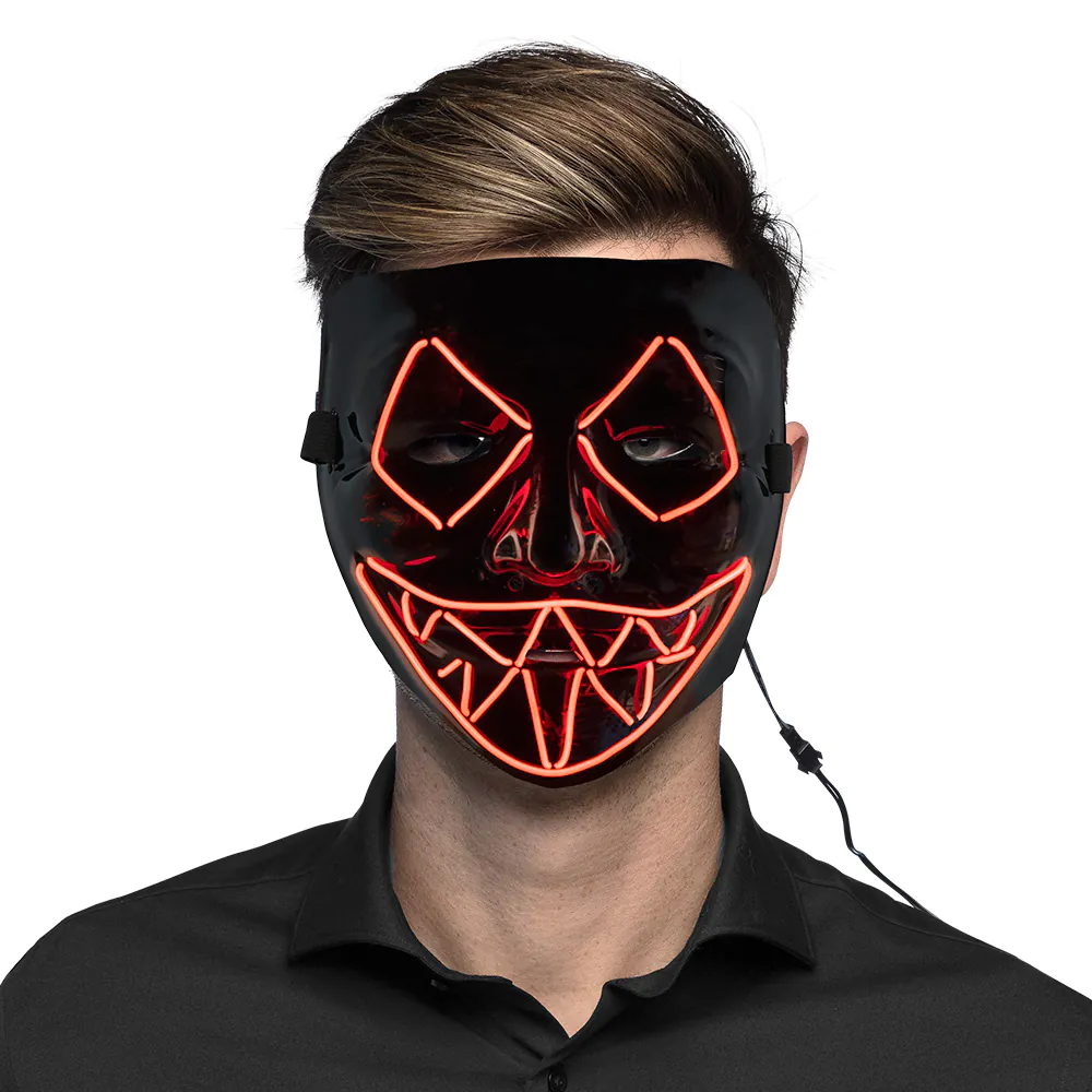 Halloween LED masker Killer Smile Rood afbeelding