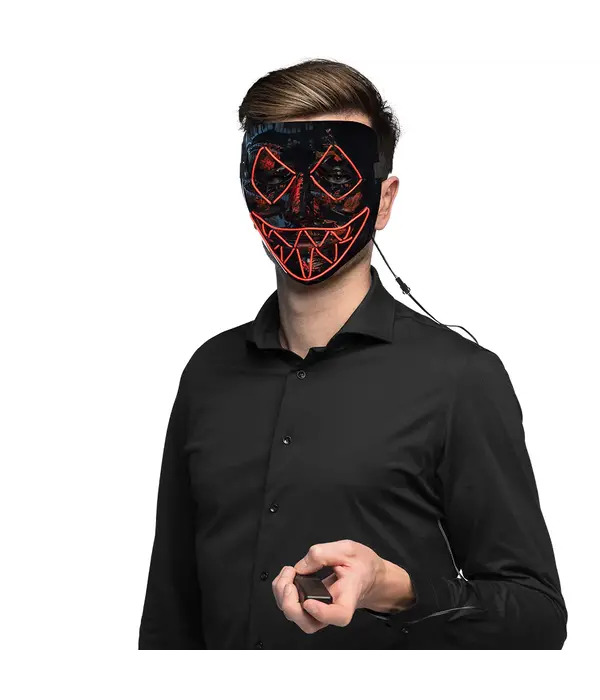 Halloween LED masker Killer Smile Rood