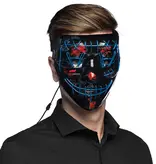 Halloween LED Masker Killer Smile Blauw