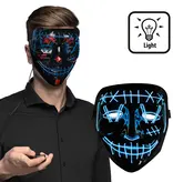 Halloween LED Masker Killer Smile Blauw