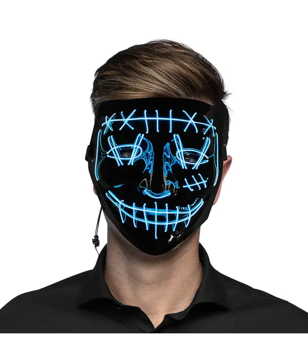 Halloween LED Masker Killer Smile Blauw