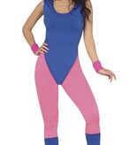 Foute Gymnast Dames Kostuum Blauw/Roze