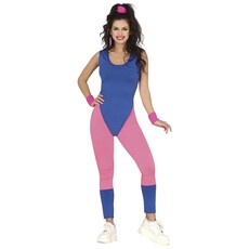 Foute Gymnast Dames Kostuum Blauw/Roze