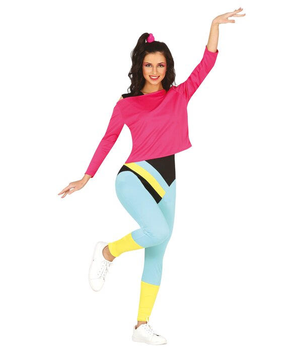 80's Sportoutfit Kostuum Vrouw Sandra