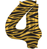 Folieballon Cijfer 4 Tijger Chic (86cm)