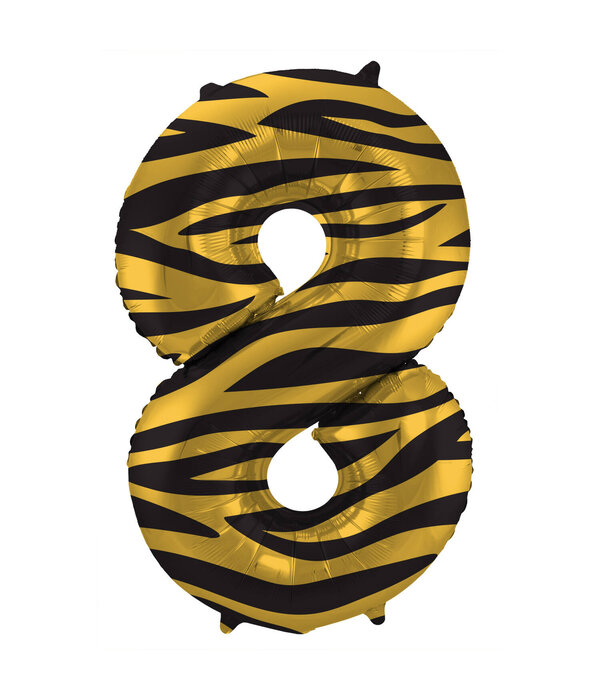 Folieballon Cijfer 8 Tijger Chic (86cm)