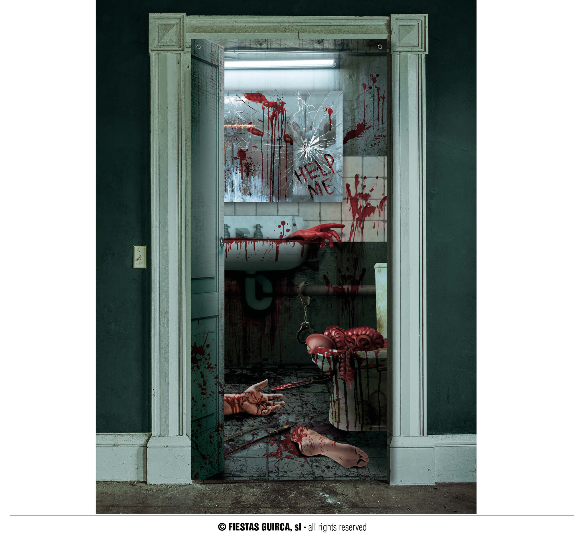 Bloody Deur Banner Ledematen 80x180cm afbeelding