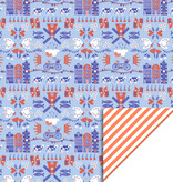 Inpakpapier Dubbelzijdig Holland / Oranje Strepen (3m)