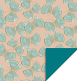 Inpakpapier Dubbelzijdig Vlinder / Donkergroen (3m)